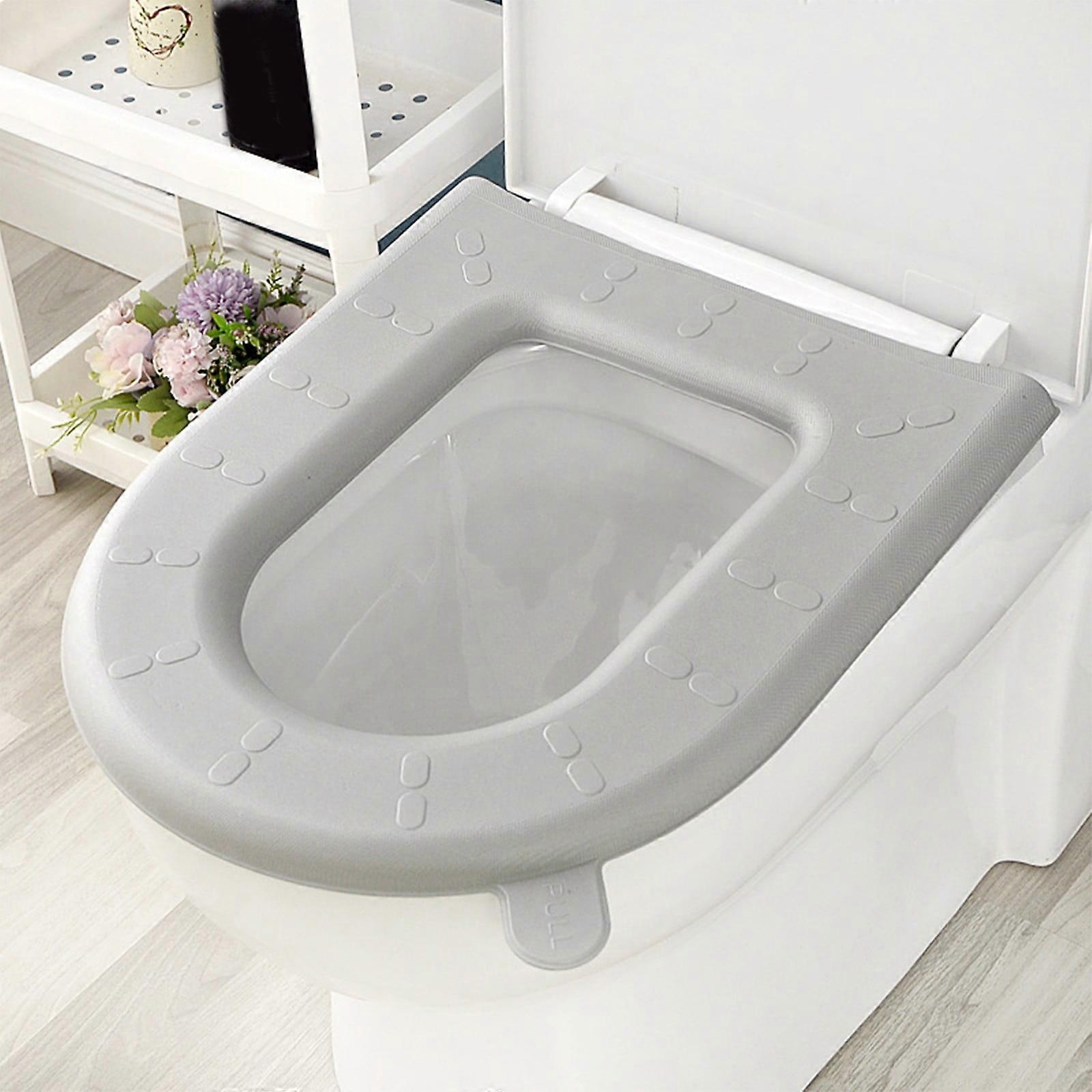 Lightweight Rainproof Toilet Seat Cover with Handle, Compatible with Eva Toilet - Gray