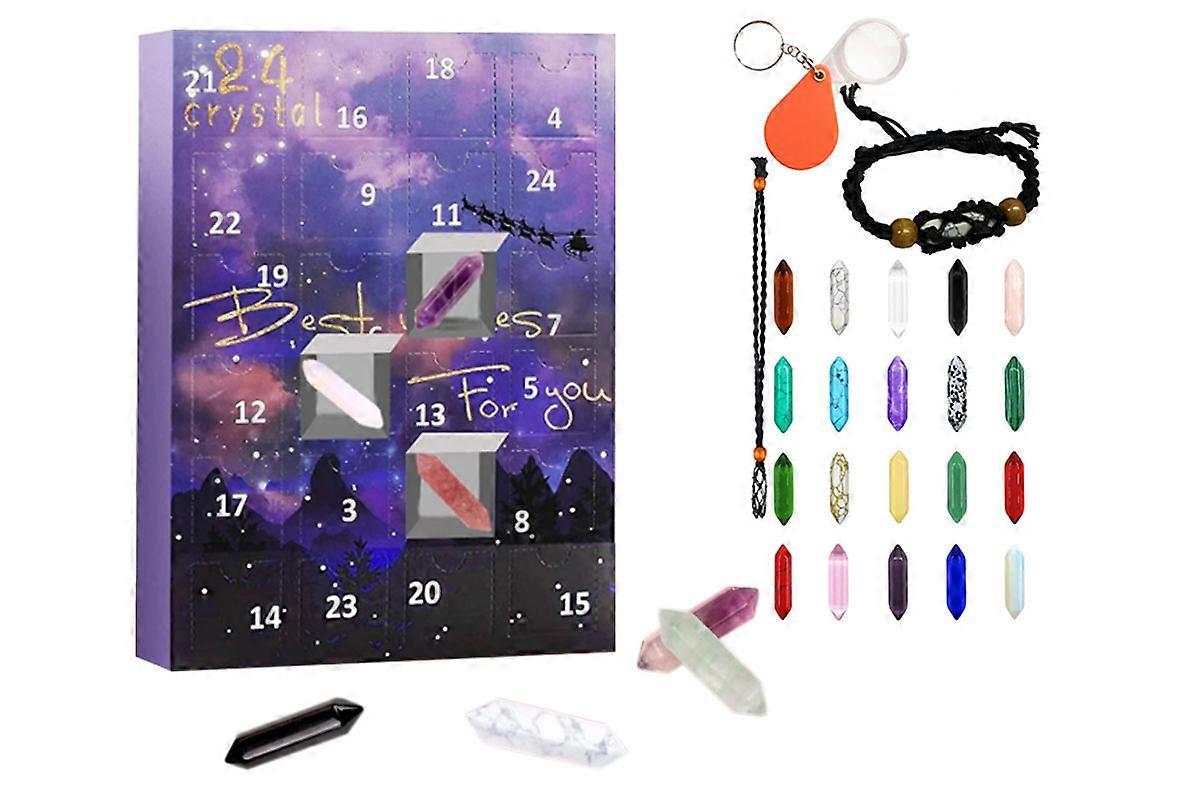 24 DAYS Christmas Advent Countdown Calendar Rhinestone And Healing Stones