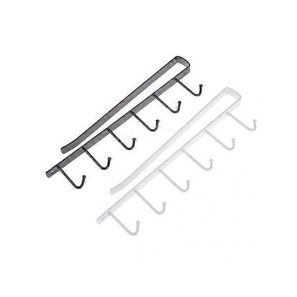 Storage Rack Kitchen Cabinet Hooks Mug Holder White