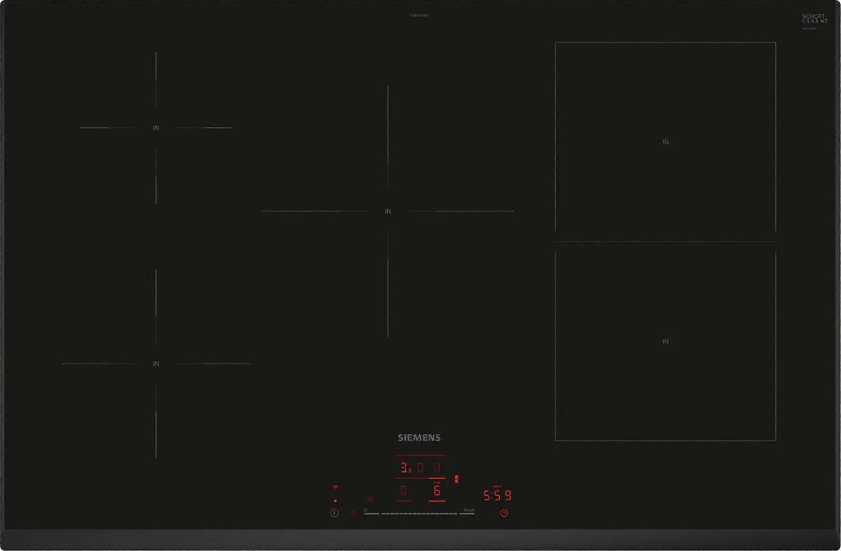 Siemens Iq500 Ed851hwb1e Hob Black Built-in 80 Cm Zone Induction Hob 5 Zone(s)