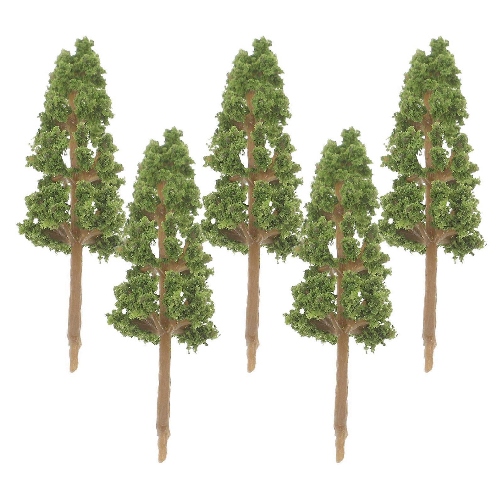 Simulation Trees 10 Pcs Lifelike Miniature Green Plastic Ornaments Ideal For Scenery Model Decoration