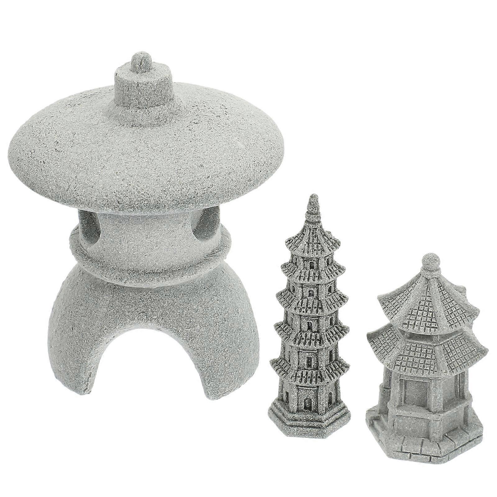 6Pcs Statue for Decoration Grey Color