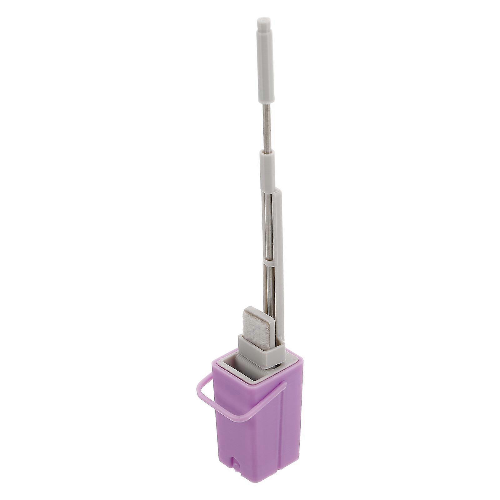 Purple Mini Mop Dollhouse Cleaning Tool for 4Pcs Pretend Play Kit