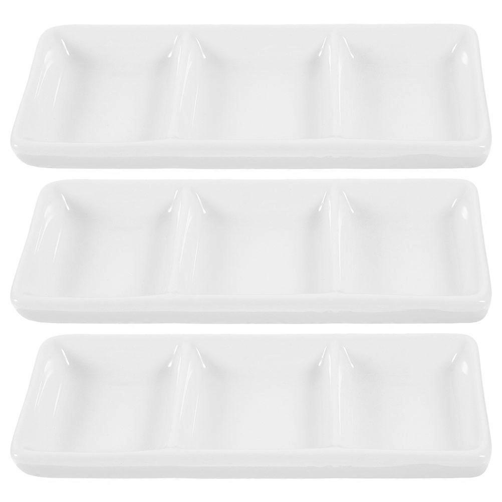 Ceramic Serving Platter for Condiment Sauce Dishes 8Pcs White