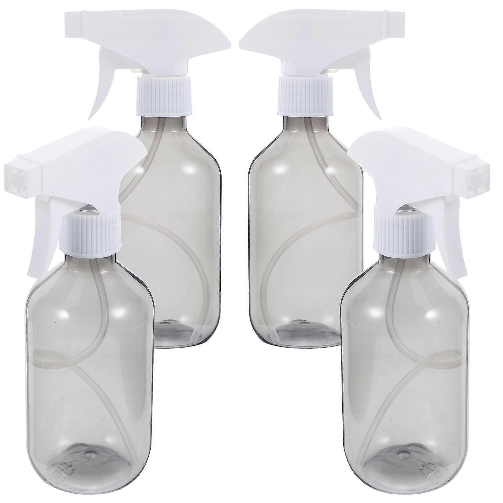 Mist Spray Bottles 300ml For Home Use Transparent Plastic Storage Holder 4Pcs
