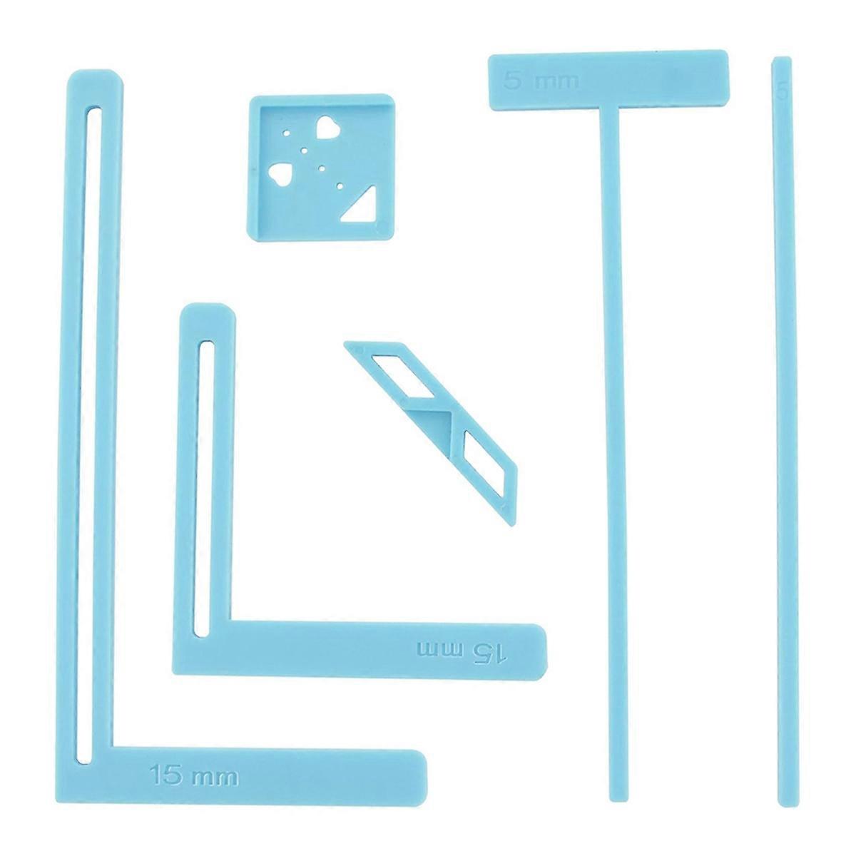 6Pcs Bookbinding Easy Scrapbooking Tool for , Great Stencils and Cutter Guide Kit Can Be Made Into