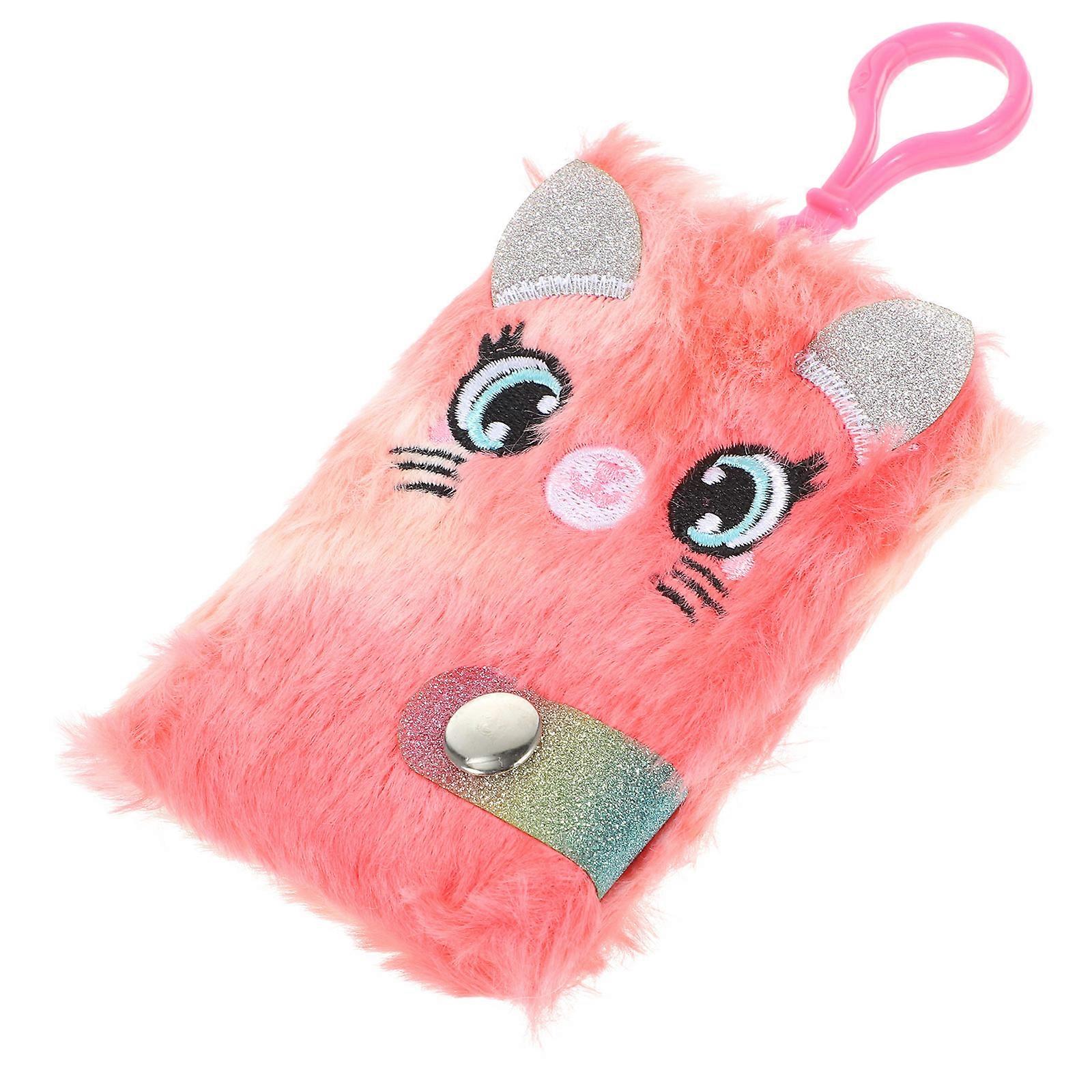 Hanging Fluffy Notebook For Students Daily Use Red Mini Cute Design 1Set