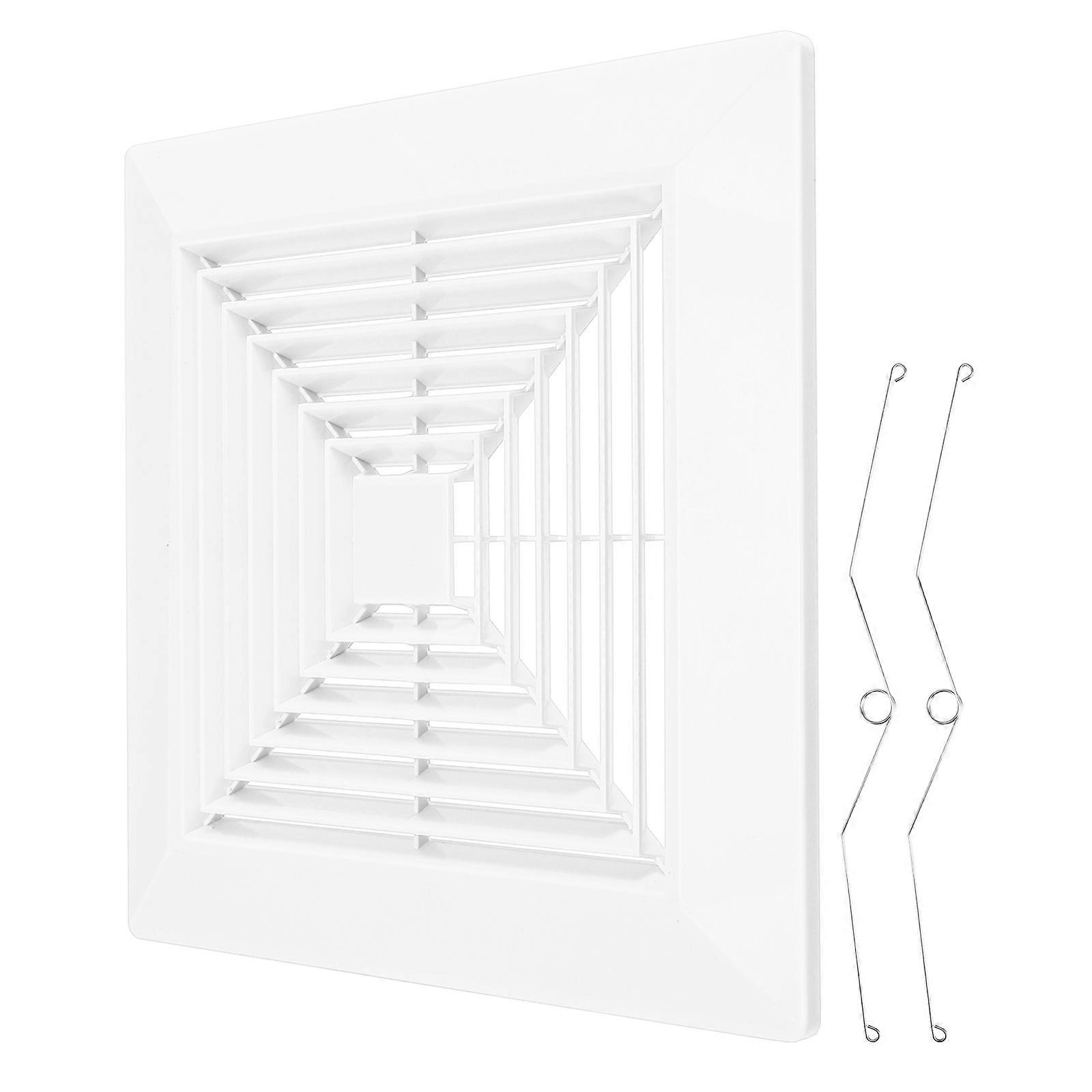 Square Bathroom Exhaust Fan Cover for Ceiling Ventilation 2Pcs White ABS