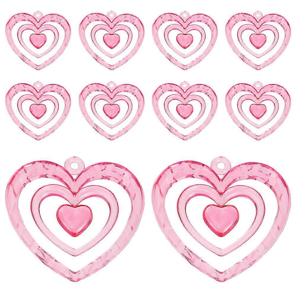 Heart Shaped Hanging Charms For DIY Crafts And Art Projects 10Pcs Durable Pink Pendants Perfect For Valentine's Day Decoration