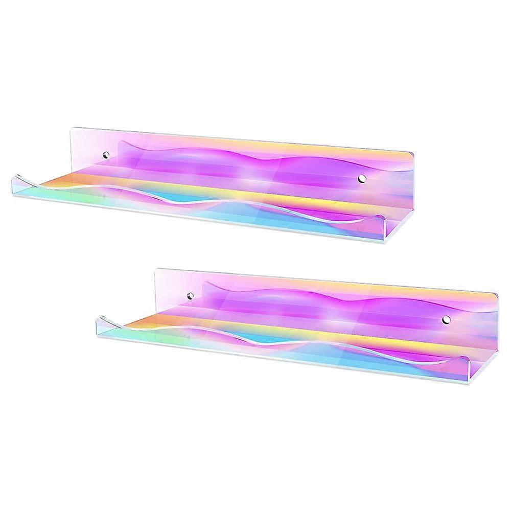 Multi Acrylic Wall Mounted Floating Shelf for Bathroom Display 6Pcs