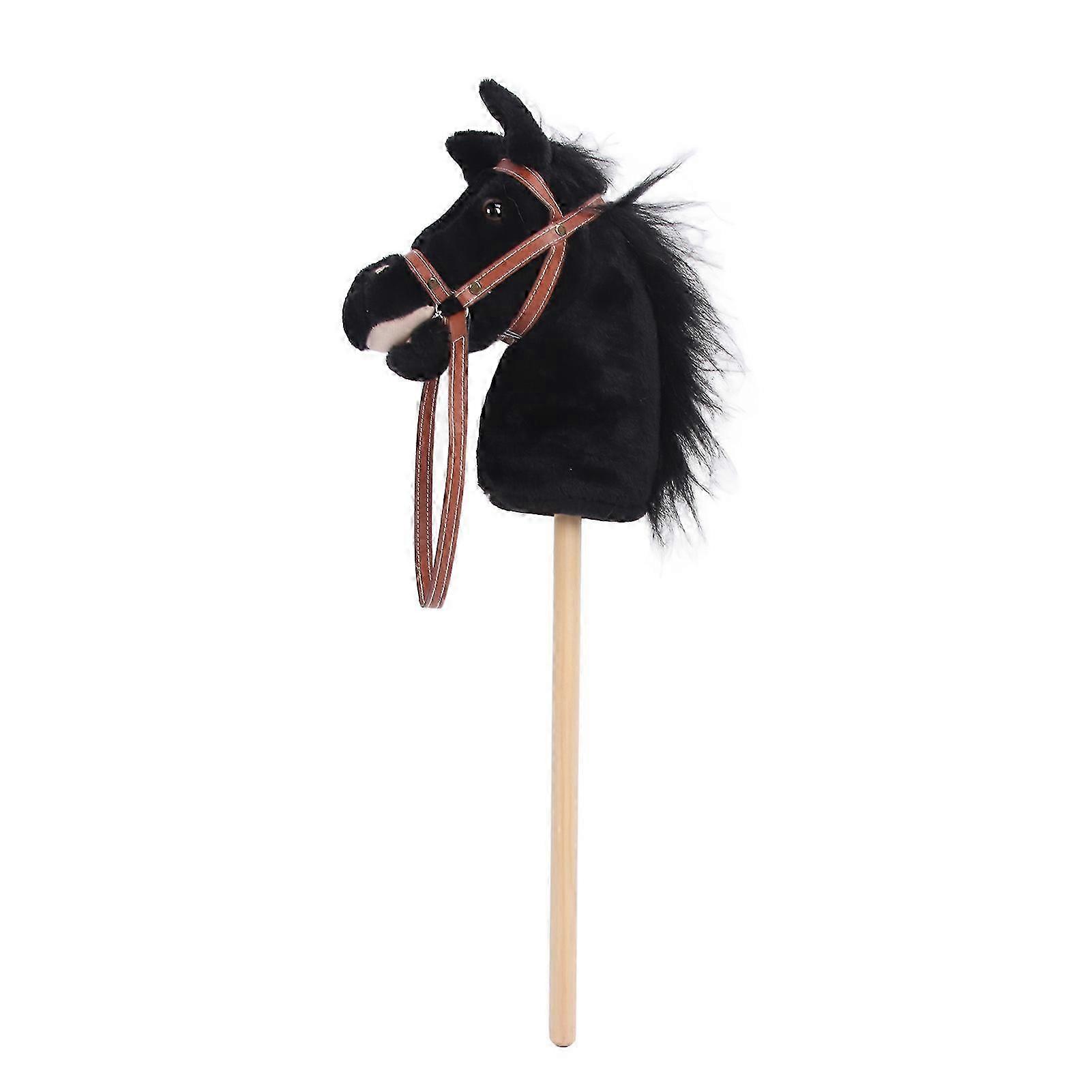 Plush Horse Riding Stick for Kids with Soft Plush Head, Sturdy Wooden Pole Toy for Balance Development and Active Play