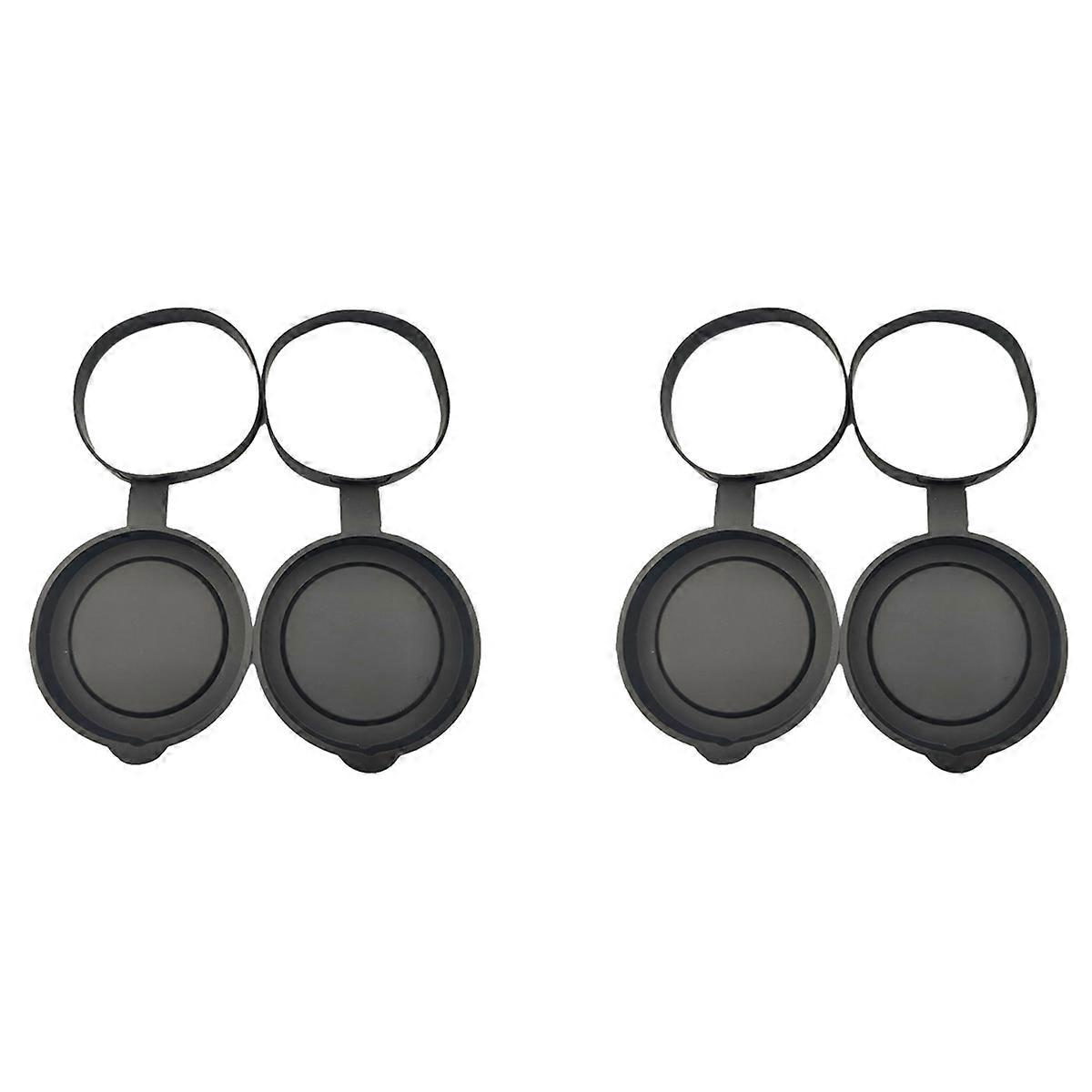 2 Pieces Binoculars Protective Rubber Objective Lens Cap Binocular Best Protect