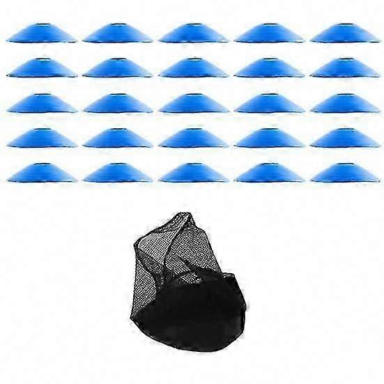 25Pcs Vibrant Flexible Soccer Cones with Storage Bag for Smooth Edge Burr-Free Football Training