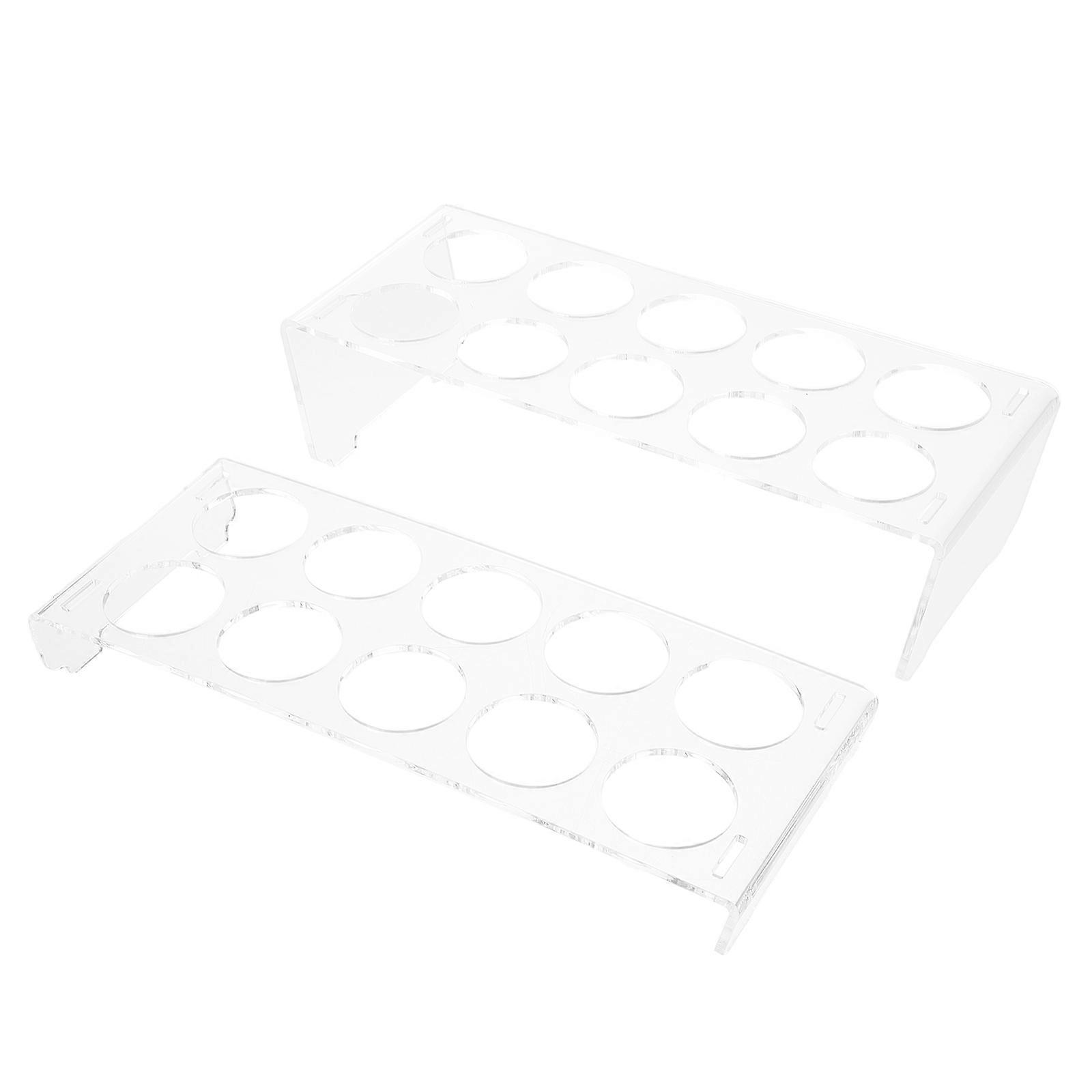 Acrylic Egg Storage Box Egg Keeper for Kitchen 2Pcs Clear Organizer