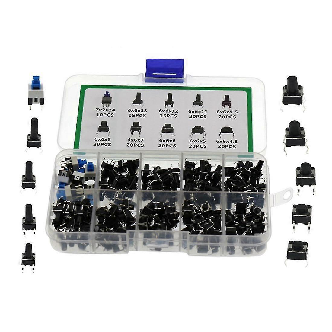 180st 10 Typ 6x6 Lätt Mini Touch Switch Set Tryckknapp Switch Kit Sortiment Set DIY Tool Acces