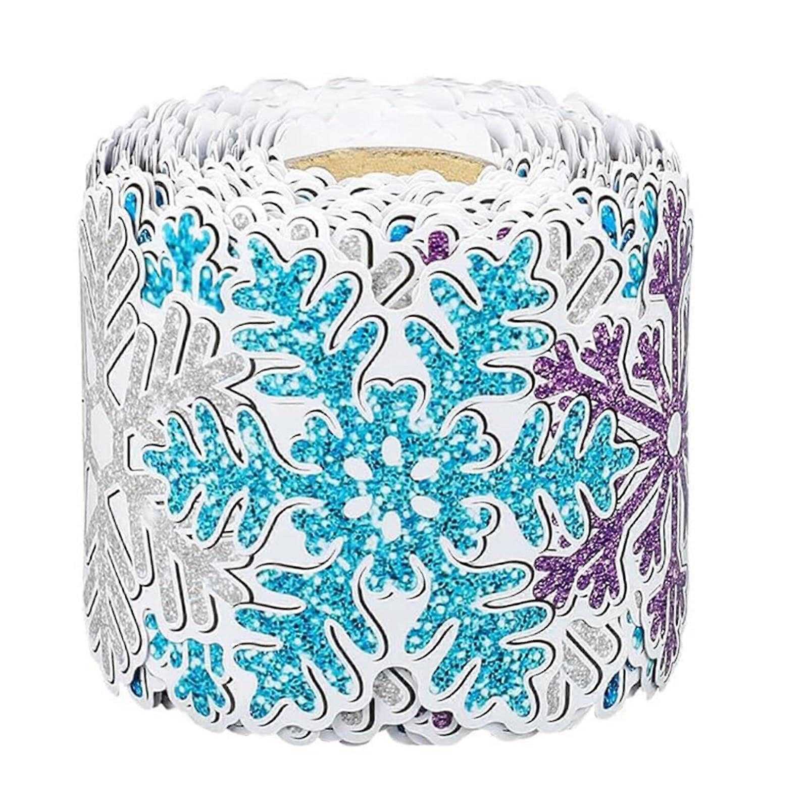 Snowflake Scalloped Bulletin Border Trim 10m SelfAdhesive Classroom Border Roll Winter Theme Display Decor