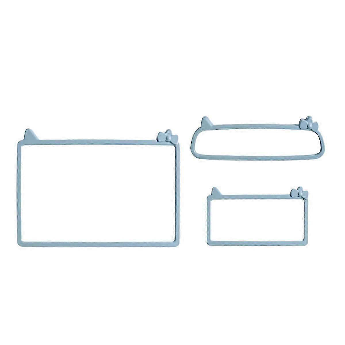 3PCS Light Blue Car Instrument + Navigation Screen + Interior Mirror Protective Frame for Mini / Sea