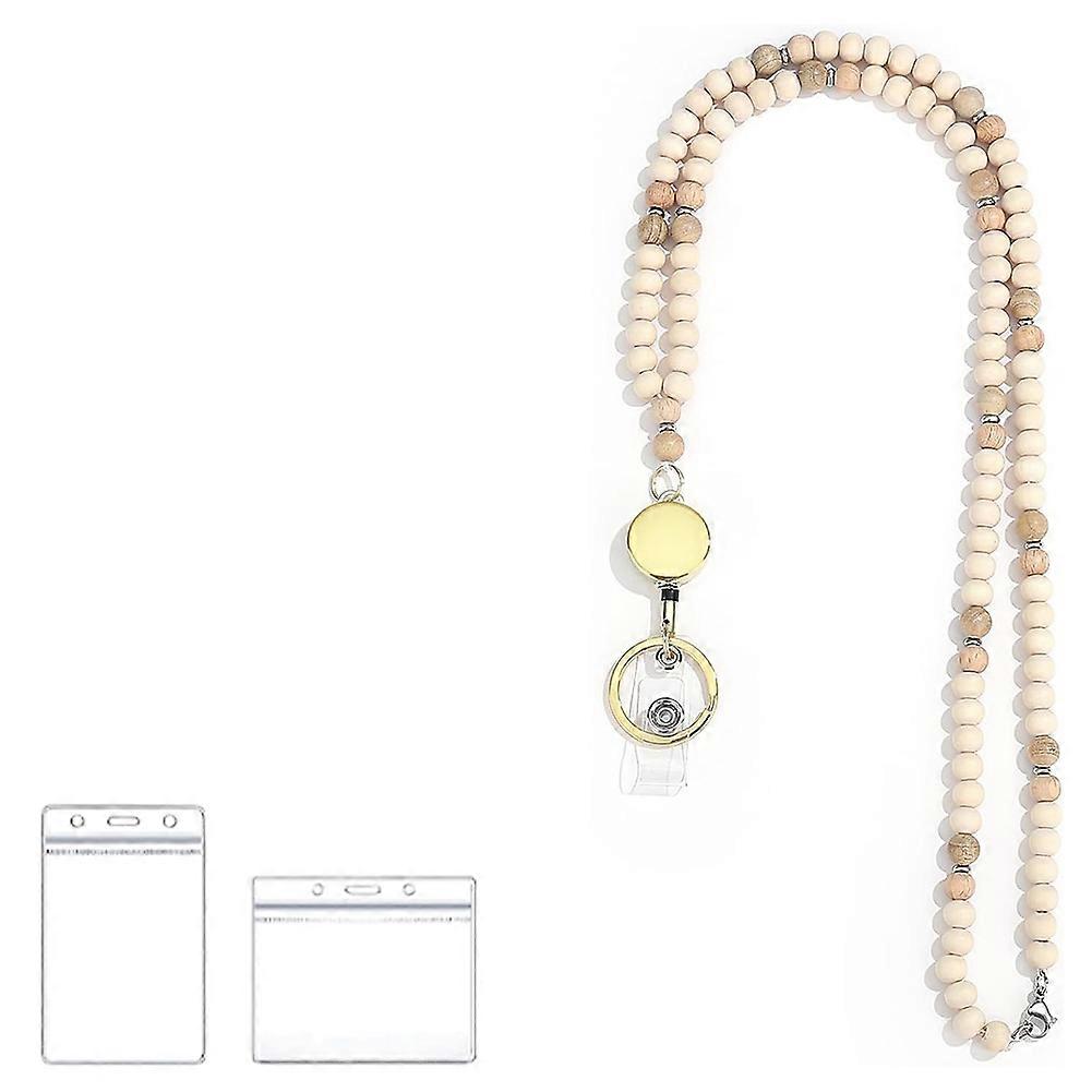 για κλειδιά Αναδιπλούμενα κορδόνια για κονκάρδες ταυτότητας Κάτοχος ξύλινες χάντρες