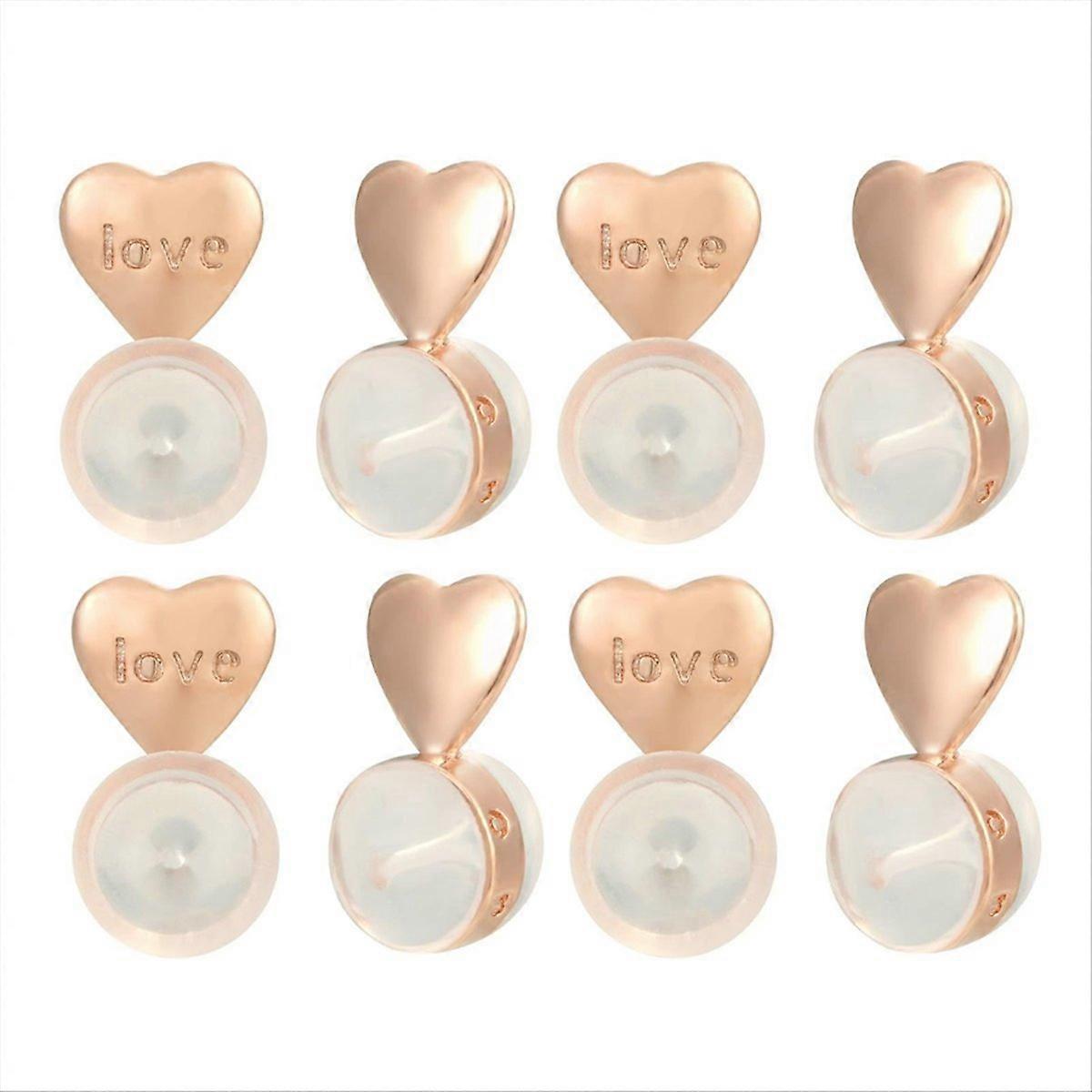 8PCS Earring Backs for -Ears,Rose Gold