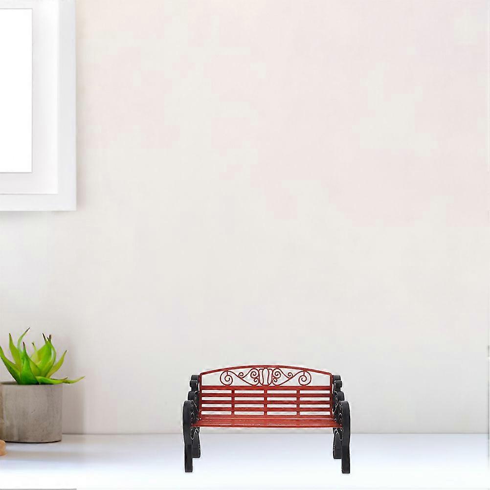 2Pcs Small Bench Model Photo Prop Simulated Small Park Bench Decor Desktop Decoration