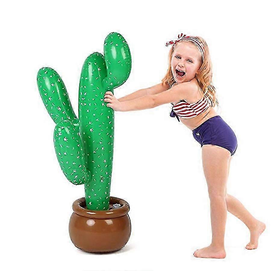 2Pcs Air Inflatable Cactus Coconut Tree Home Pool Outdoor Party Decoration Props Inflatable Tree Dec