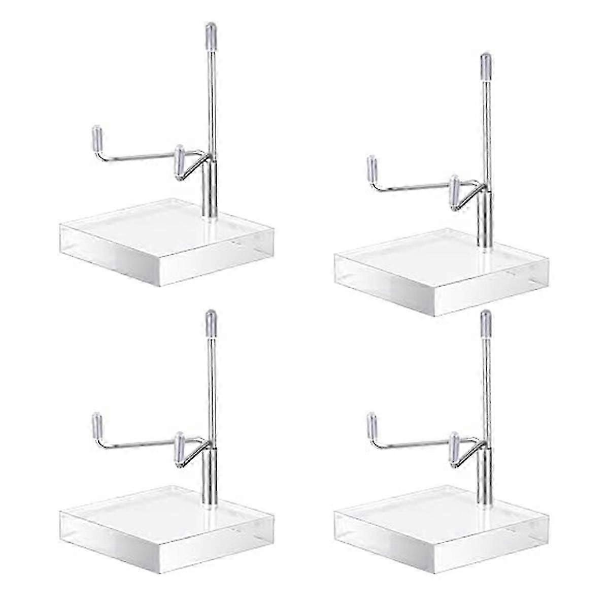 4 Pcs Adjustable Metal Arm Display Stand Easel with Acrylic Base Rock Display Easel Holder Acrylic