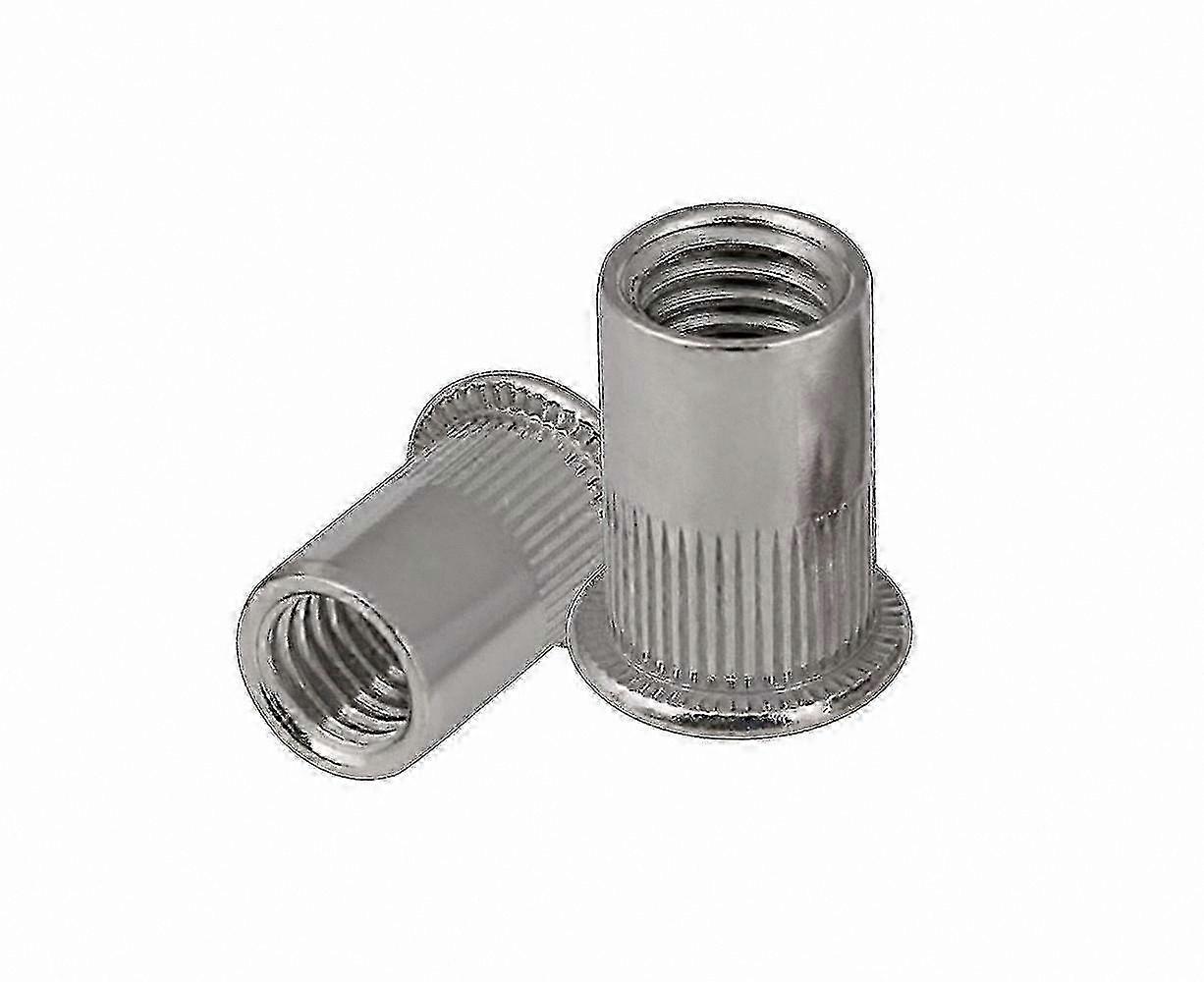 60pcs 304 Stainless Steel Metric Rivet Nuts Kit, Threaded Inserts for Blind Hole Applications with Flat Head Design