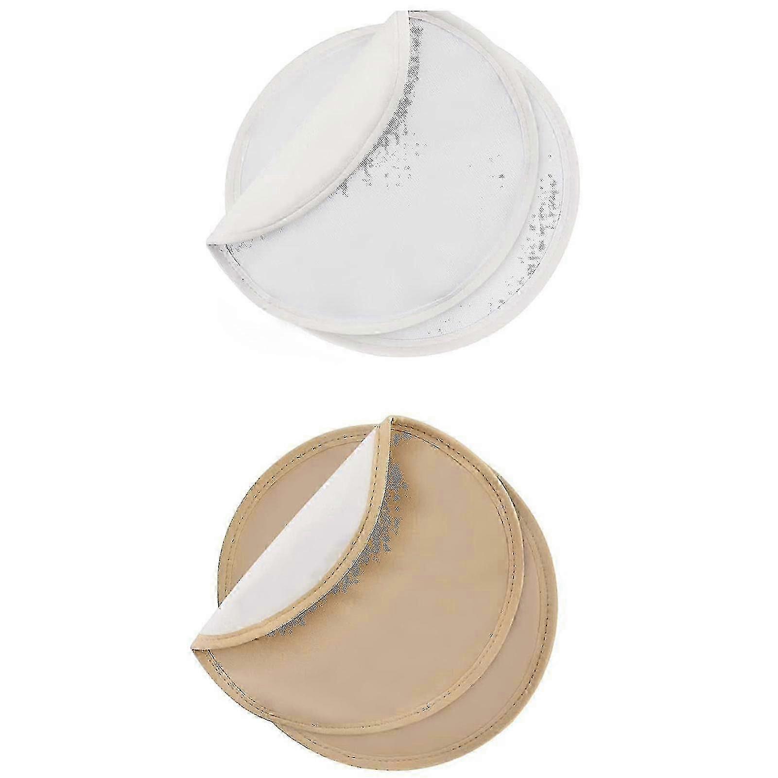 4pcs Castor Oil Wrap Cotton Breast Pad with Waterproof & Leakproof Outer Layer for All Breast Sizes