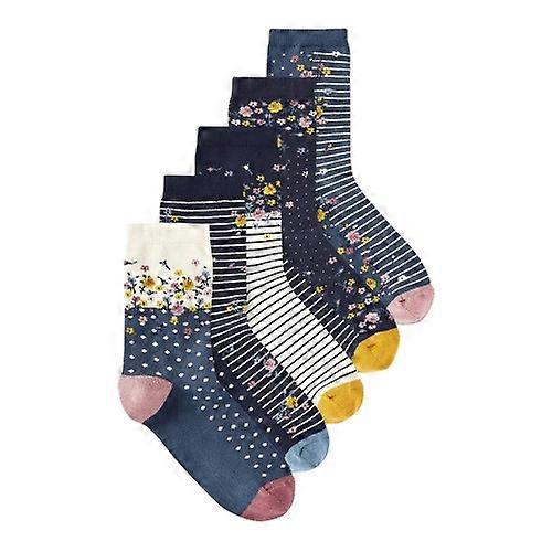 Ex Store Womens/Ladies Assorted Designs Cotton Socks (Pack of 10)
