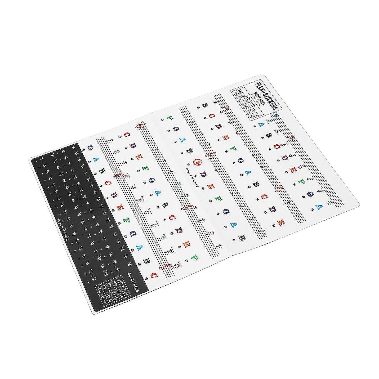 Removable PVC Piano Key Stickers for 88/61/54/49 Key Keyboard, Note Letters for Beginners/Kids