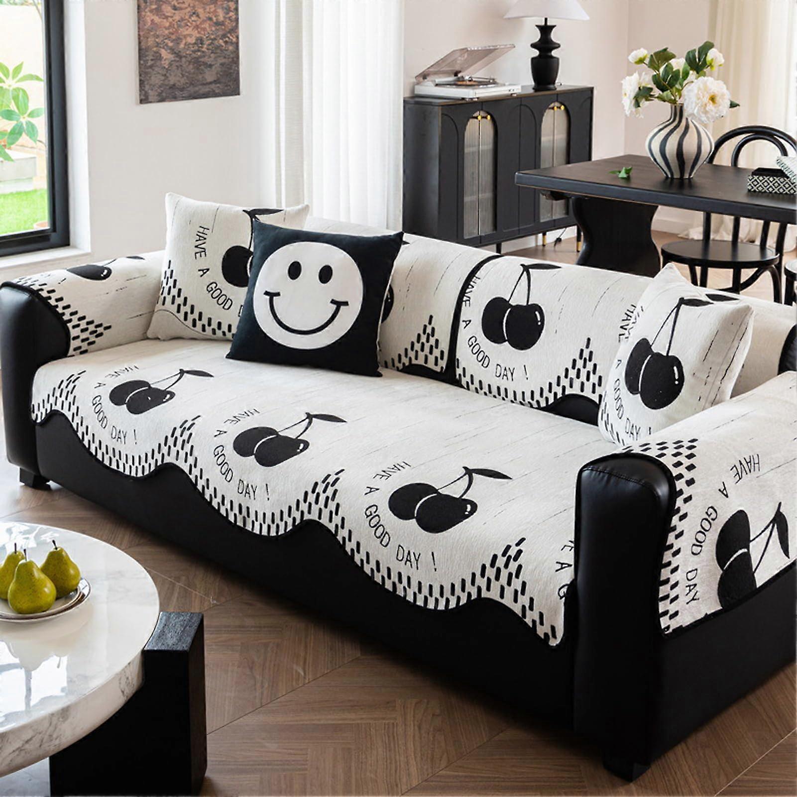 Sofa Cover 1 2 3 4 Seater U Shape Couch Chenille Material All Seasons Non Slip Machine Washable 90x240 cm