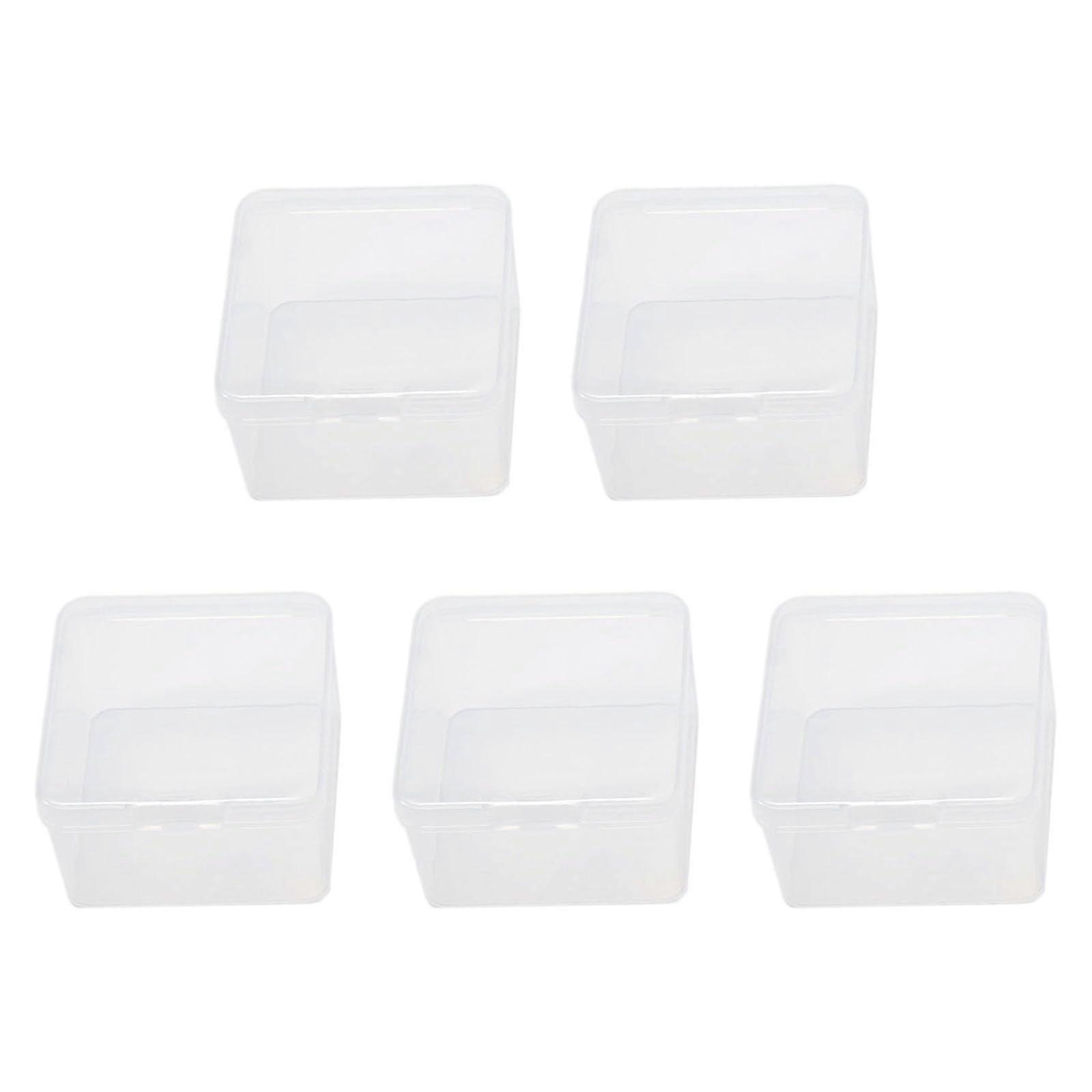 Small Plastic Storage Box 5Pack Clear Organizer Containers For Jewelry, Earplugs, Assorted Sizes Ho(A66)