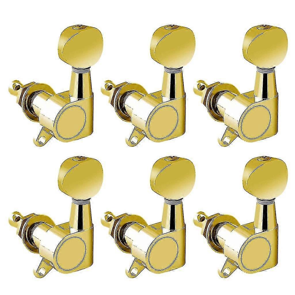 Guitar Tuning Pegs: 3 Right & 3 Left Tuner Machine Heads with 1:14 Ratio Locking Tuners