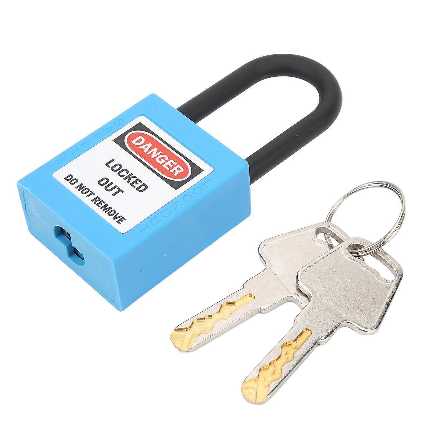 38mm Lockout Tagout Lock Nylon Corrosion Resistant Insulated Safety Padlock with KeyBlue