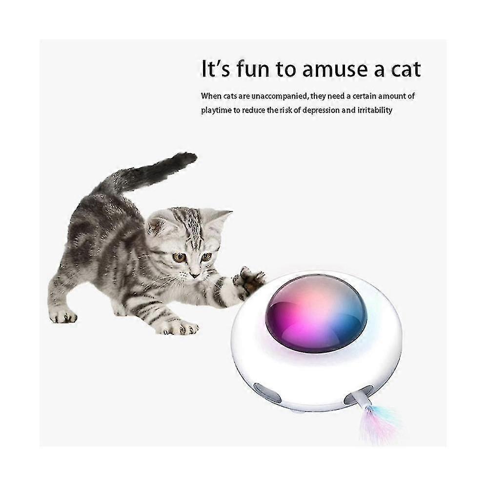 Cute Smart UFO Pet Toy, Training Carousel for Catching, USB Charging, Automatic Interactive Pet.