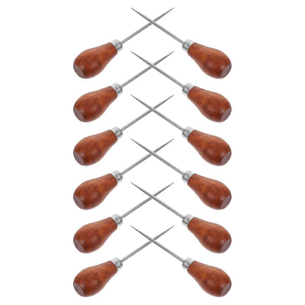 DIY Crafting Awl Wood Handle For Book Binding And Projects Indoor Crafting Ergonomic Design 12Pcs