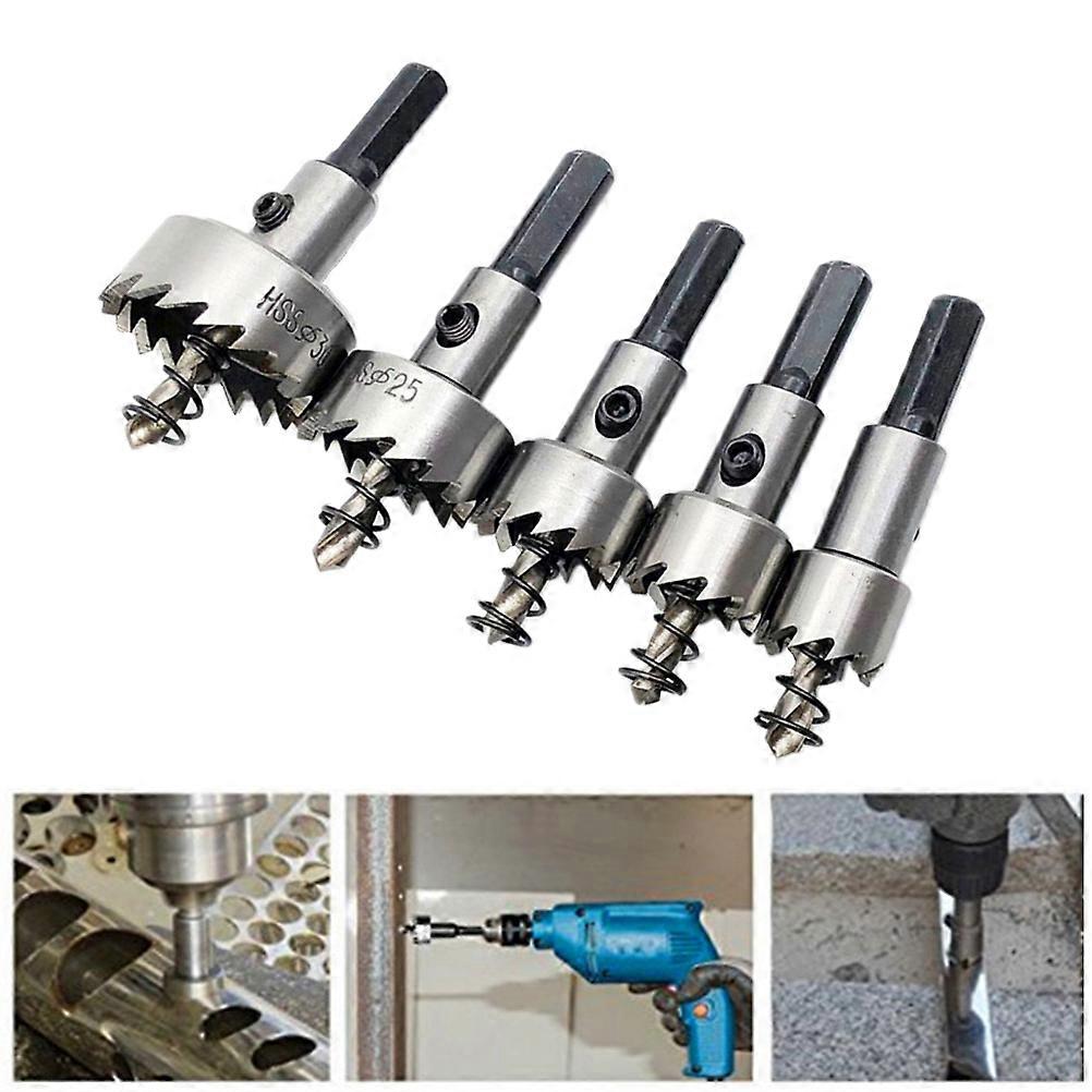 Hole Set Drill Bit Set for Drilling 5Pcs Heavy Duty Silver