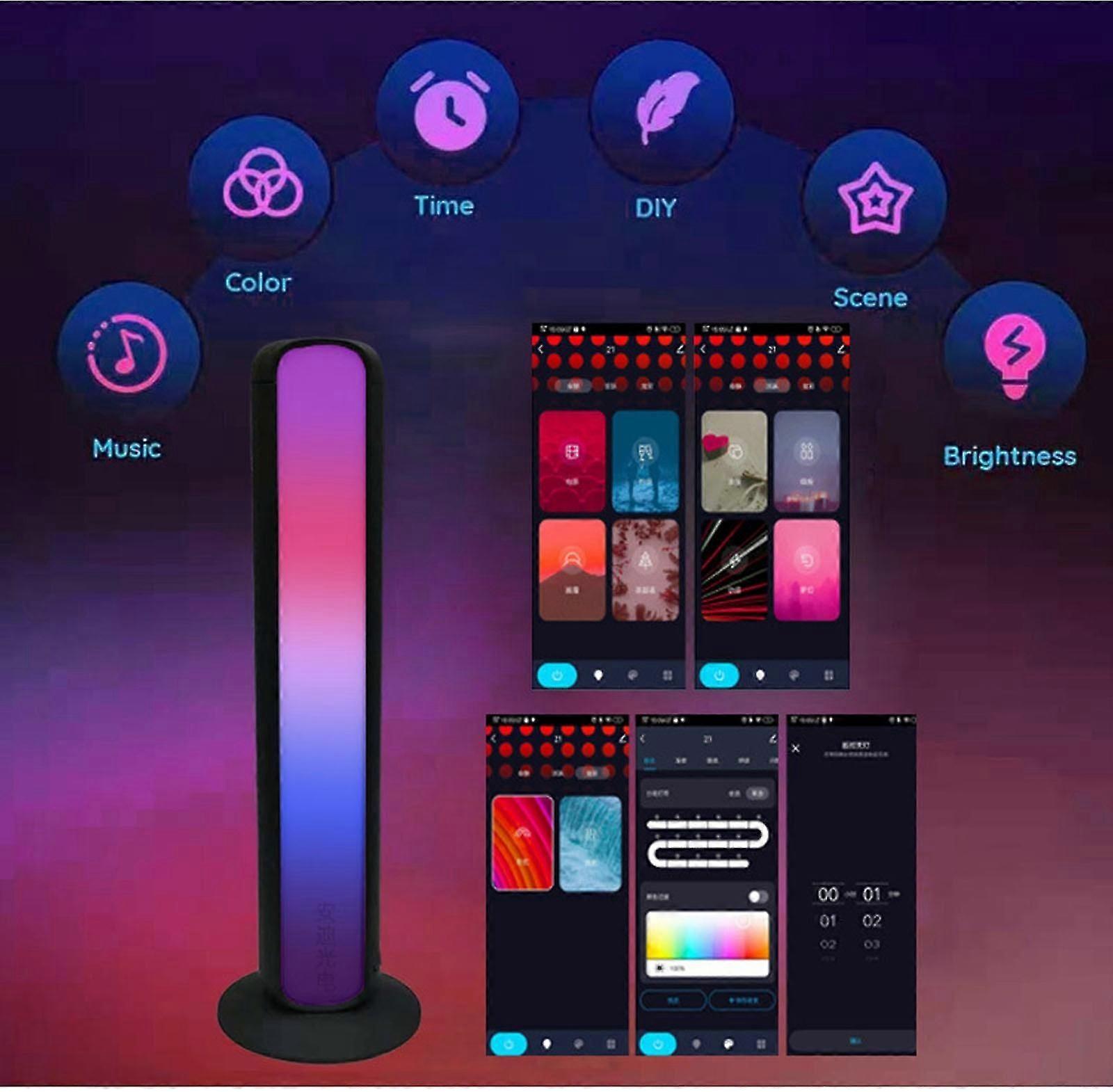 Led Smart Light Bars With Rgb Lights Music Sync Kit Works 15 Preset Modes Led Play Light Bar For Gaming Pc Tv Room Bluetooth Wifi