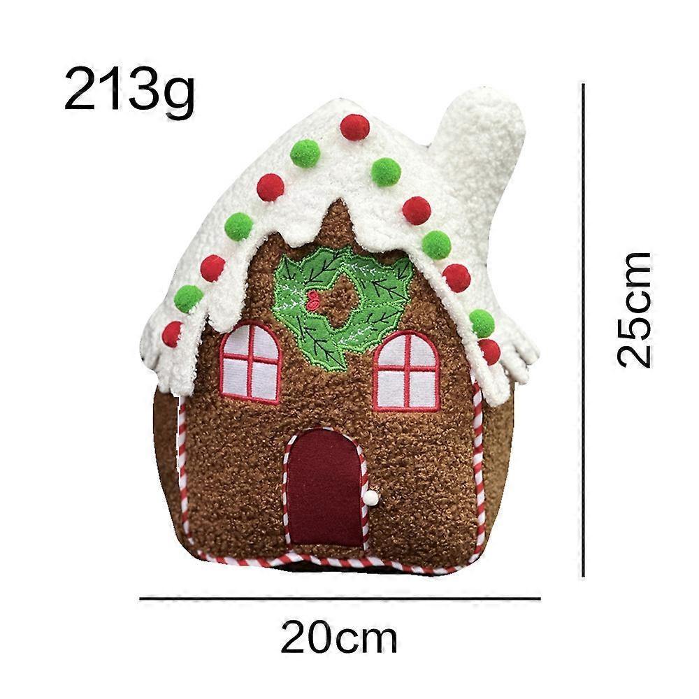 Festive Gingerbread House Pillow