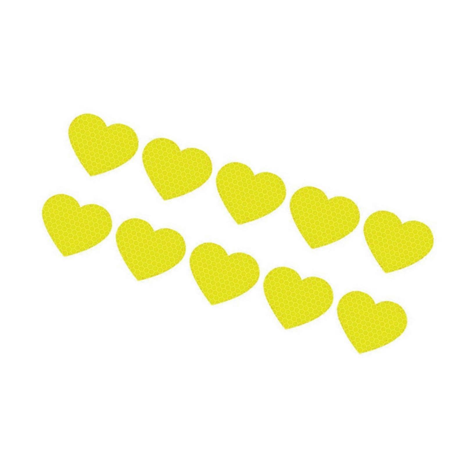 Multipurpose Waterproof Reflective Heart Vehicle Stickers 10PCS Decals For Exterior Decoration Scratch Coverage Universal Multicolor