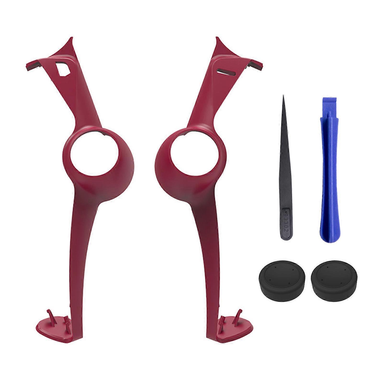 Game Console Decorative Trim Strips with Thumb Stick Caps for Portal Console Replacement Trim Strips Game Part  Red