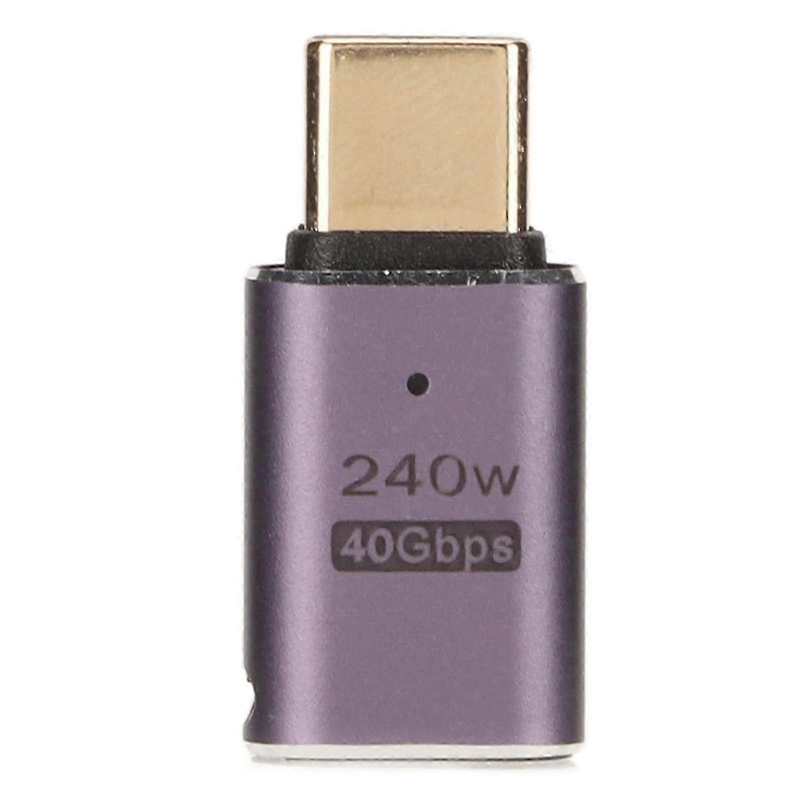 Type C Adapter USB4.0 HD 8K 40Gbps PD240W Fast Charging Aluminum Shell Portable Type C to Type C Adapter for Cell Phone Male to Female, Straight