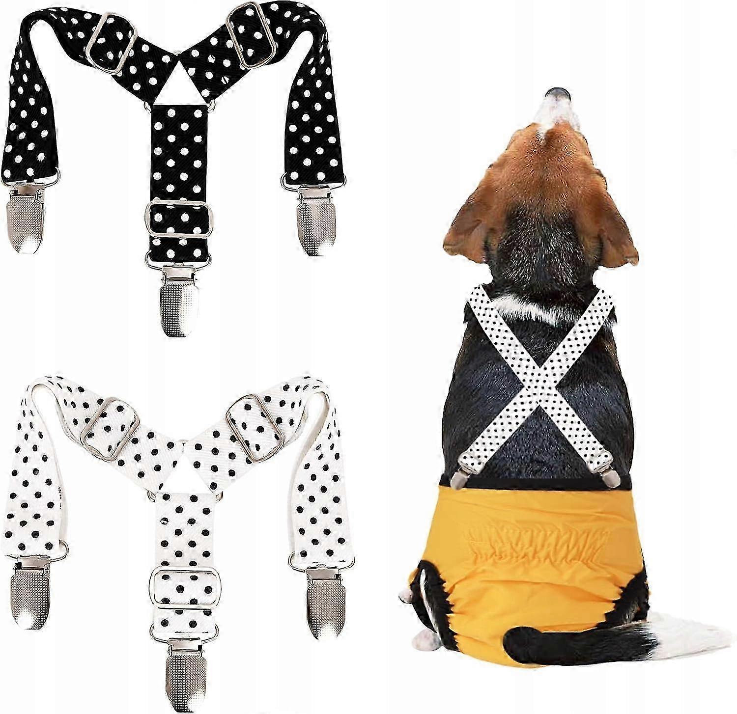 Hundewindelgeschirr, 2er-Set, waschbar und verstellbar