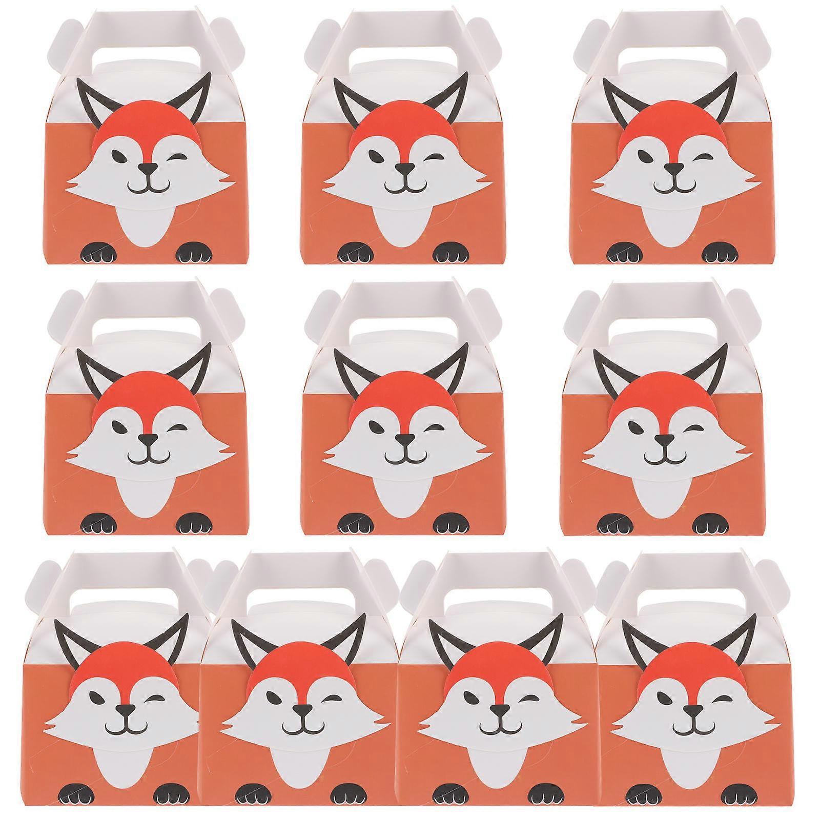 Animal Pattern Candy Case Paper Box for 10Pcs Multiple Uses