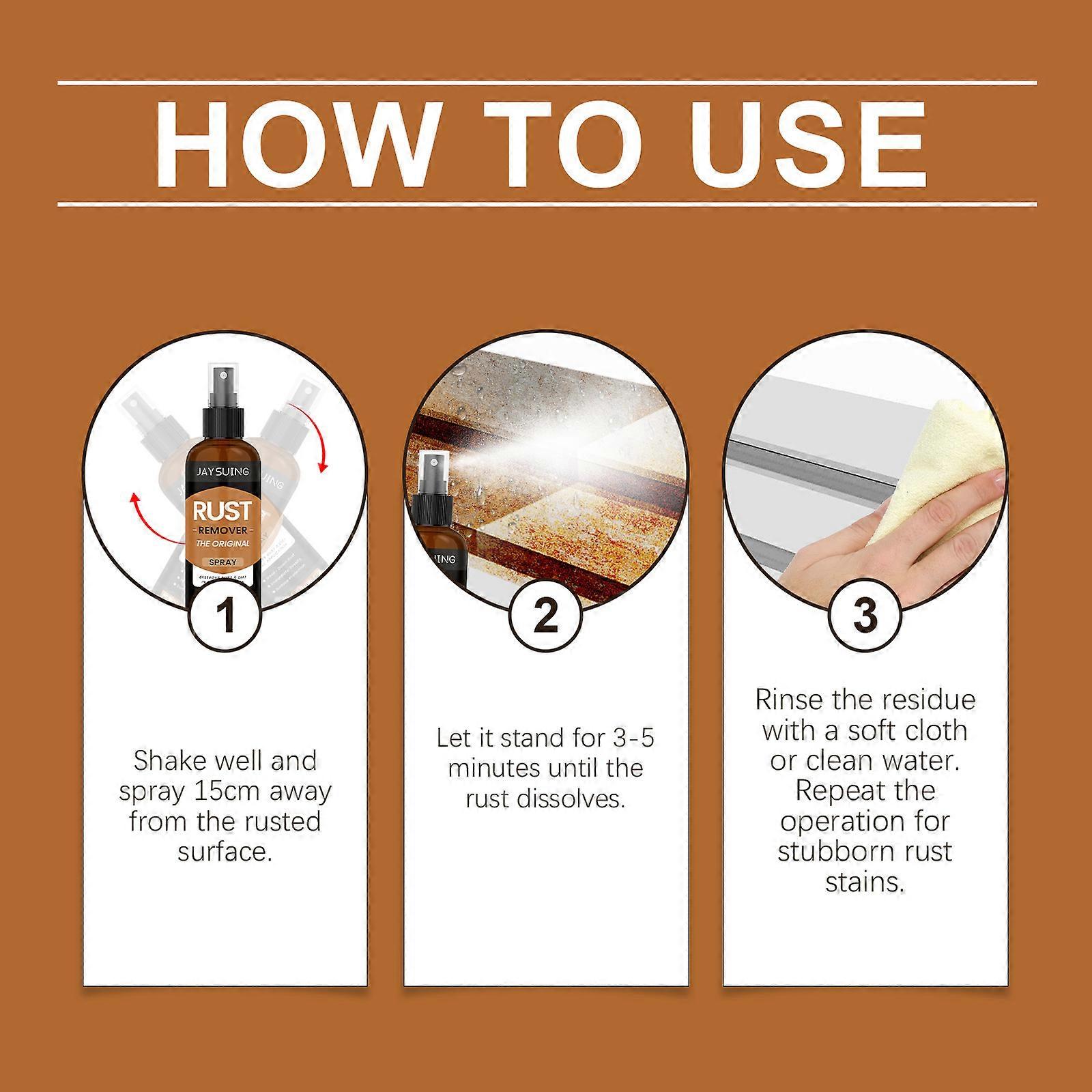 Jaysuing Metal Surface Rust Spray, Dissolves Rust Without Damaging The Substrate Multi-Material Universal Easy To Wash