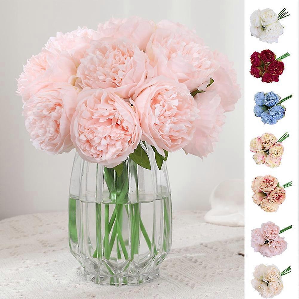 Μπουκέτο με 5 τεχνητές παιώνιες Shenmeida 1 τεμάχιο, τεχνητά λουλούδια από μετάξι για διακόσμηση σπιτιού, γάμου, πάρτι