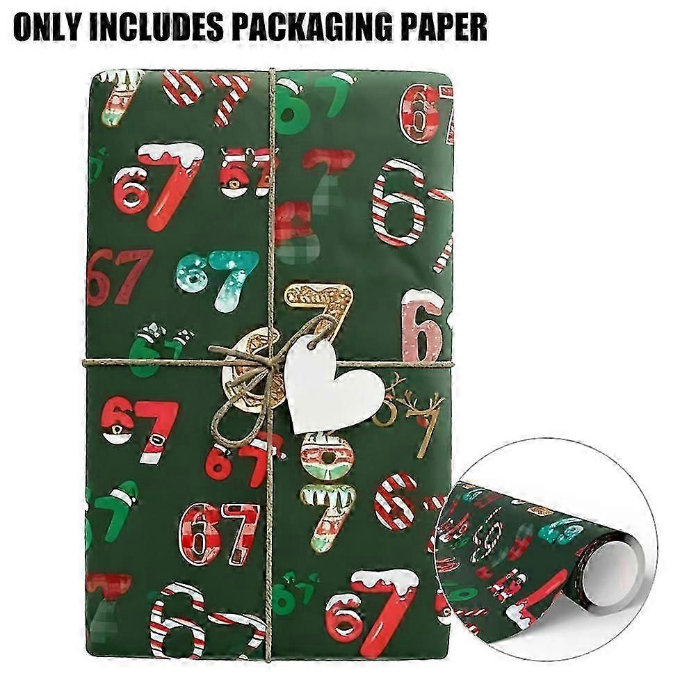 67 meme julklappspapper, roligt presentpapper för barn, unik design