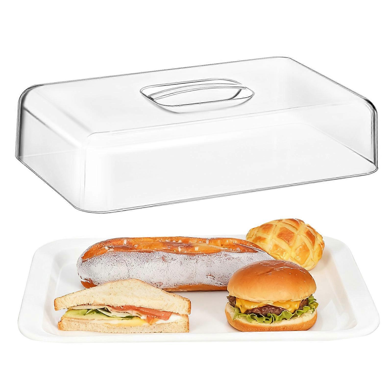Clear Rectangular Cake Platter with Lid 1 Set Suitable for Cookie Display Stand Covers Serving Breakfast Cheese and Desserts