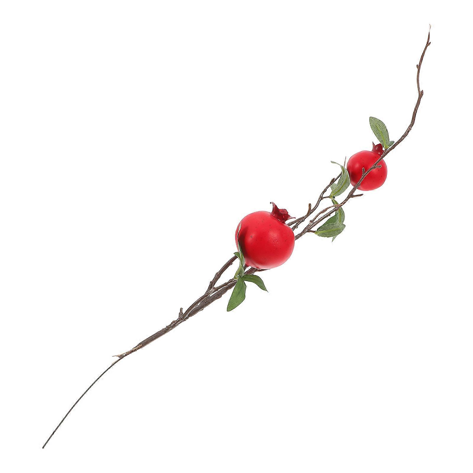 Realistic Artificial Pomegranate Branch for Home Decor Faux Pomegranate Stem