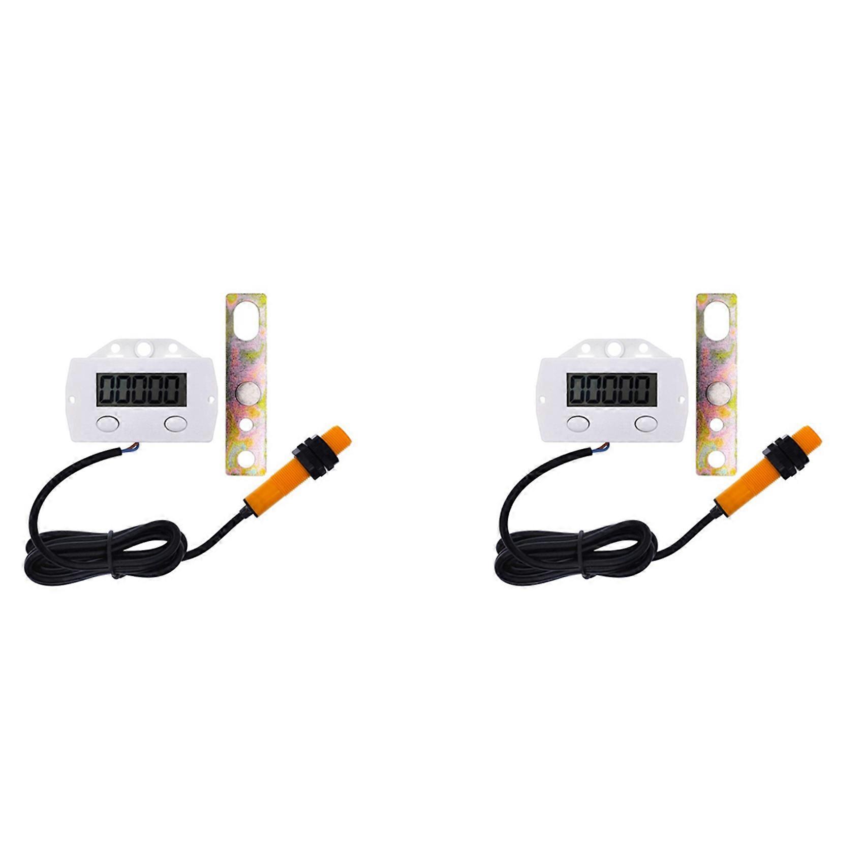 2X 5 Digit Electronic Digital Display Counter Proximity Industrial Magnetic Sensor Switch Punch Counter Induction Meter